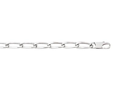 Pulsera Caballo 4 Caras 5 Mm, 21 Cm, Plata 925 Rodiada