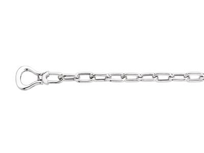 Pulsera De Malla Rectanlge Hueco Esposas, 19 Cm, Plata 925 Rh