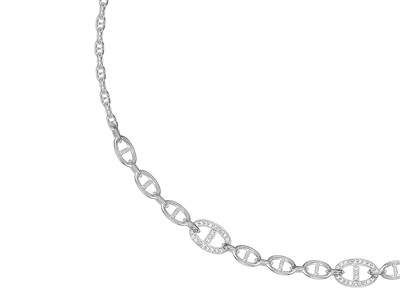 Coll Mailles Marines Alt 1/3 Oxydes De Z. Ag 925 43cm Msq - Imagen Estandar - 2