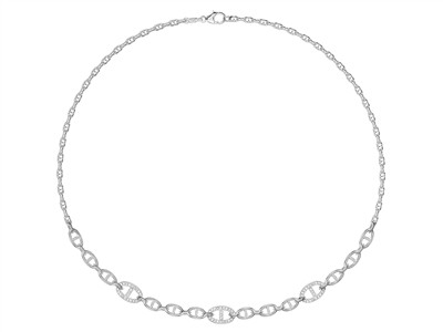 Coll Mailles Marines Alt 1/3 Oxydes De Z. Ag 925 43cm Msq - Imagen Estandar - 4