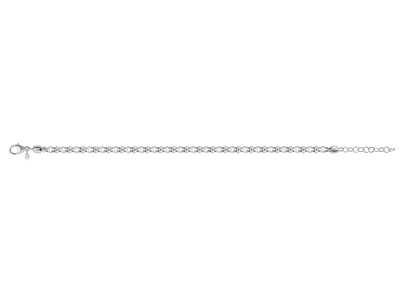 Brac Resille Oxydes De Z. Blancs Ag 925 Passive 17+3cm Msq Pds Tot=5,56gm - Imagen Estandar - 2
