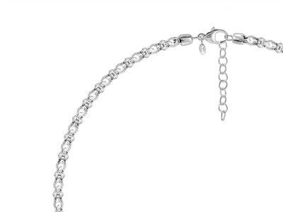 Coll Resille Oxydes De Z. Blancs Ag 925 Passive 43+5cm Msq Pds  Tot = 12,35gm - Imagen Estandar - 2