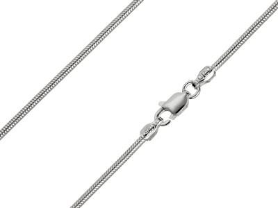 Cadena De Serpiente Redonda 1,4mm,45cm, Plata 925