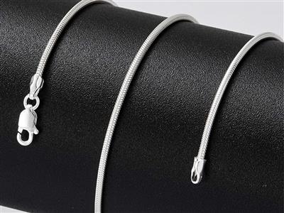 Cadena De Serpiente Redonda 1,4 mm,45 cm, Plata 925 - Imagen Estandar - 4