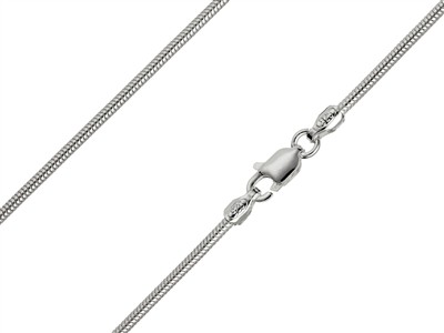 Cadena De Serpiente Redonda 1,4 mm,50 cm, Plata 925 - Imagen Estandar - 1