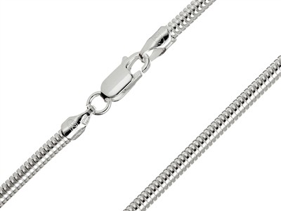 Cadena De Serpiente Redonda 3 mm, 40 cm, Plata 925 - Imagen Estandar - 1