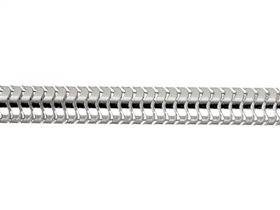 Cadena De Serpiente Redonda 5 mm, 40 cm, Plata 925 - Imagen Estandar - 2