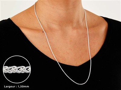 Cadena De Malla Palmier 1,5 mm, 60 cm, Plata 925 - Imagen Estandar - 3