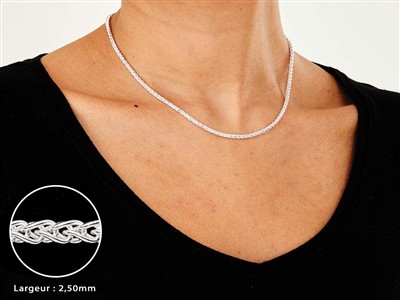 Cadena De Malla Palmier 2,5 mm, 40 cm, Plata 925 - Imagen Estandar - 3