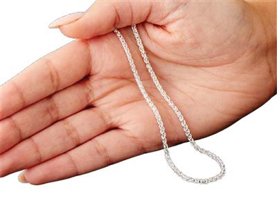 Cadena De Malla De Palmera 2,5 mm, 45 cm, Plata 925 - Imagen Estandar - 6