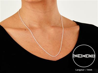 Cadena De Cuerda De 1 mm, 40 cm, Plata 925 - Imagen Estandar - 3