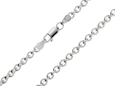 Cadena De Eslabones For\at 3,9 mm, 55 cm, Plata 925 - Imagen Estandar - 1