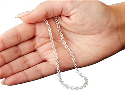 Cadena De Eslabones For\at 3,9 mm, 55 cm, Plata 925 - Imagen Estandar - 4