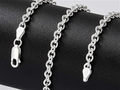 Cadena De Eslabones For\at 3,9 mm, 55 cm, Plata 925 - Imagen Estandar - 5