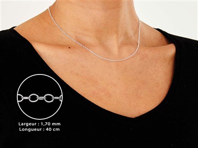 Cadena De Eslabones For\at 1,7 mm, 40 cm, Plata 925 - Imagen Estandar - 3