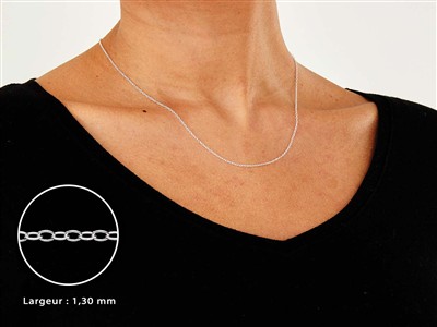 Cadena De Malla For\at 1,3 mm, 45 cm, Plata 925 - Imagen Estandar - 3