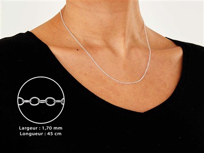 Cadena De Eslabones For\at 1,7 mm, 45 cm, Plata 925 - Imagen Estandar - 3