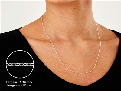 Cadena For\at 1,3 mm, 50 cm, Plata 925 - Imagen Estandar - 3