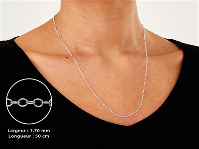 Cadena For\at 1,7 mm, 50 cm, Plata 925 - Imagen Estandar - 3