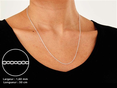 Cadena De Eslabones For\at 1,6 mm, 50 cm, Plata 925 - Imagen Estandar - 3