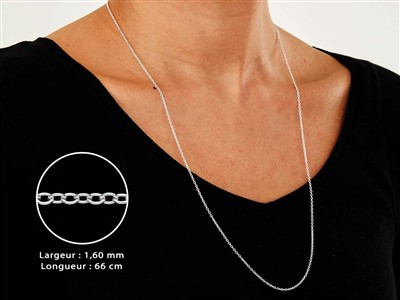 Cadena For\at 1,6 mm, 66 cm, Plata 925 - Imagen Estandar - 3