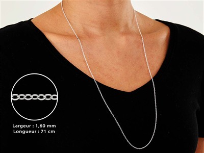 Cadena De Eslabones For\at 1,6 mm, 71 cm, Plata 925 - Imagen Estandar - 3