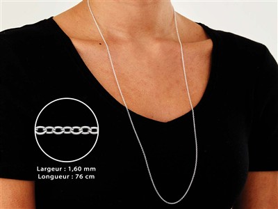 Cadena De Eslabones For\at 1,6 mm, 76 cm, Plata 925 - Imagen Estandar - 3