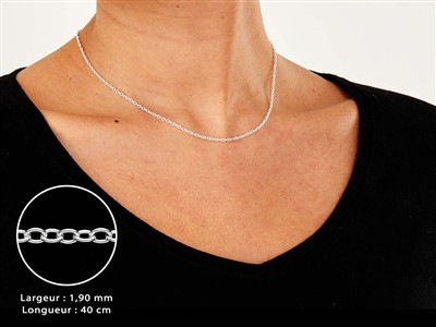 Cadena De Eslabones For\at 1,9 mm, 40 cm, Plata 925 - Imagen Estandar - 3