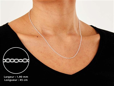Cadena De Eslabones For\at 1,9 mm, 45 cm, Plata 925 - Imagen Estandar - 3