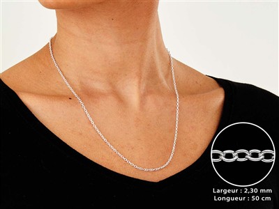 Cadena De Eslabones For\at 2,3 mm, 50 cm, Plata 925 - Imagen Estandar - 3