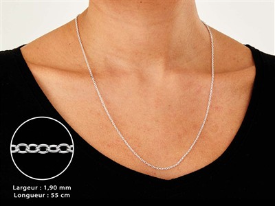 Cadena De Eslabones For\at 1,9 mm, 55 cm, Plata 925 - Imagen Estandar - 3