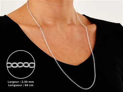 Cadena For\at 2,3 mm, 66 cm, Plata 925 - Imagen Estandar - 3