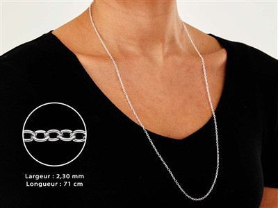 Cadena For\at 2,3 mm, 71 cm, Plata 925 - Imagen Estandar - 3