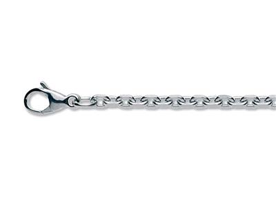 Cadena De Malla Jaseron Tamañoda Enforma De Diamante Cuadrado, 2,30 m M, 45 cm, Plata 925 De Contraste 28/14 45cm - Imagen Estandar - 1