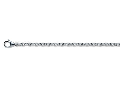 Cadena De Malla Jaseron Tamañoda Enforma De Diamante Cuadrado, 2,30 m M, 45 cm, Plata 925 De Contraste 28/14 45cm - Imagen Estandar - 2
