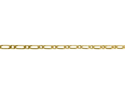 Cadena De Eslabones Figaro Alternos11.4 Lados, 3,90 Mm, Chapada En O Ro De 3 Micras