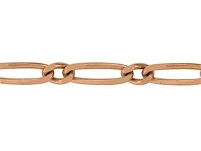 Cadena De Eslabones Figaro Alternos11,1,50mm, Oro Rosa 4n De 18k. R Ef. 00894