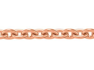 Cadena De Eslabones Forzada Redondos De 1,30 Mm, Oro Rosa 18k. Árbitro. 00335