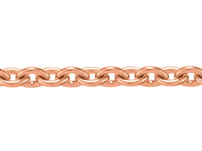 Cadena De Eslabones Forzada Redondos De 1,30 Mm, Oro Rosa 18k. Árbitro. 00335 - Imagen Estandar - 2