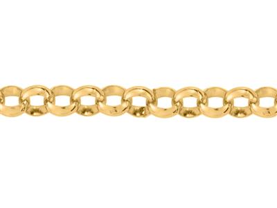 Cadena De Eslabones Huecos Jaseron De 9mm, Oro Amarillo De 18k. Ref. 00487