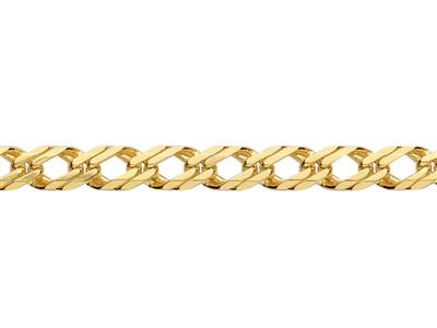 Cadena De Eslabón Gourmette Doble Diamante De 4,40 Mm, Oro Amarillo De18k - Imagen Estandar - 2