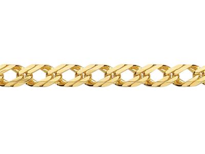 Cadena De Eslabn Gourmette Doble Losange De 5,60mm, Oro Amarillo De 18 K