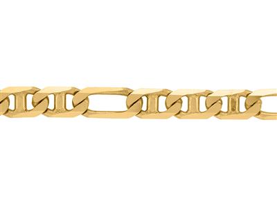 Cadena De Malla Marina Batida Alterna 13, 3,30mm, Oro Amarillo De 18k. Ref.00316