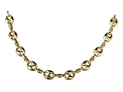 Cadena De Malla De Estilo Grain De Caf{, Oro Amarillo 3n De 18 K - Imagen Estandar - 2