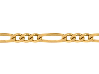 Cadena De Eslabones Figaro Alternos1/3,3,60 mm, Oro Amarillo De 18k. Ref. 00963 - Imagen Estandar - 2