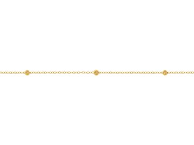 Cadena De Eslabones Forzada De 0,50mm Con Bolita De 1,80mm, Oro Amarillo De 18k, Ref. 15001