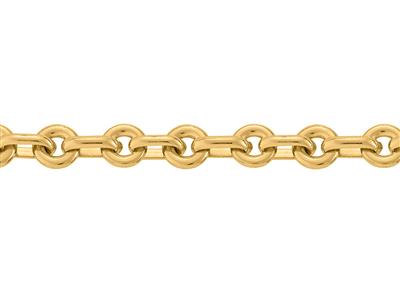 Cadena De Malla De Eslabones Tipo Lentille De 5mm, Oro Amarillo De 18k. Ref. 01250