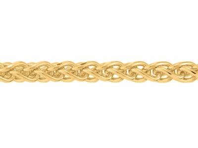 Cadena De Eslabn Palmier Slida Con Acabado De Corte De Diamante De 2mm, Oro Amarillo De 18 Quilates. R
