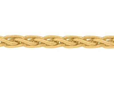 Cadena De Malla De Palmera Maciza De Fabricacin Mecánica, 1,50mm, Oro Amarillo De 18 K