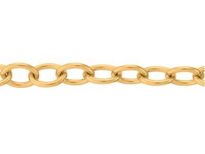 Cadena De Eslabones Forzada Redondos Brillantes De 2,50mm, Oro Amarillo De 18 K. Ref. 00880